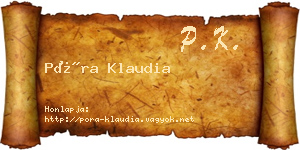 Póra Klaudia névjegykártya